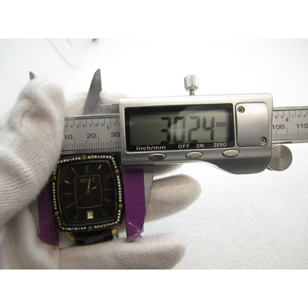 Women Relic Crystals Quartz WR Analog 30mm‎ Tank Watch (H180) 